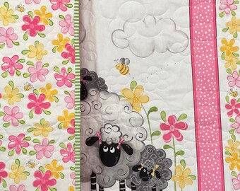 Pretty in Pink Counting Sheep Panel Quilt