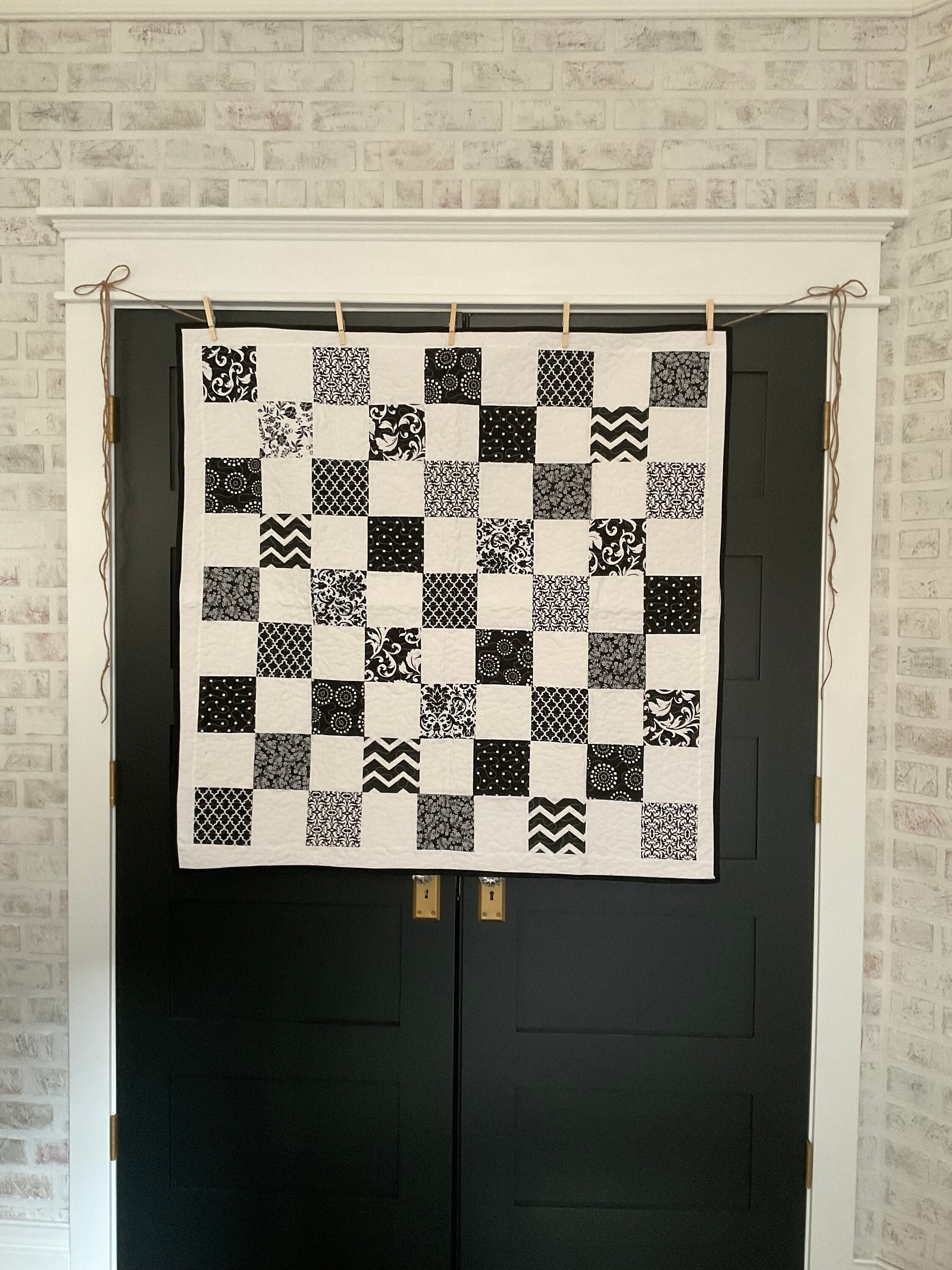White Patchwork Black and White Patchwork Quilt Various Prints, Adult, Baby, Toddler ...