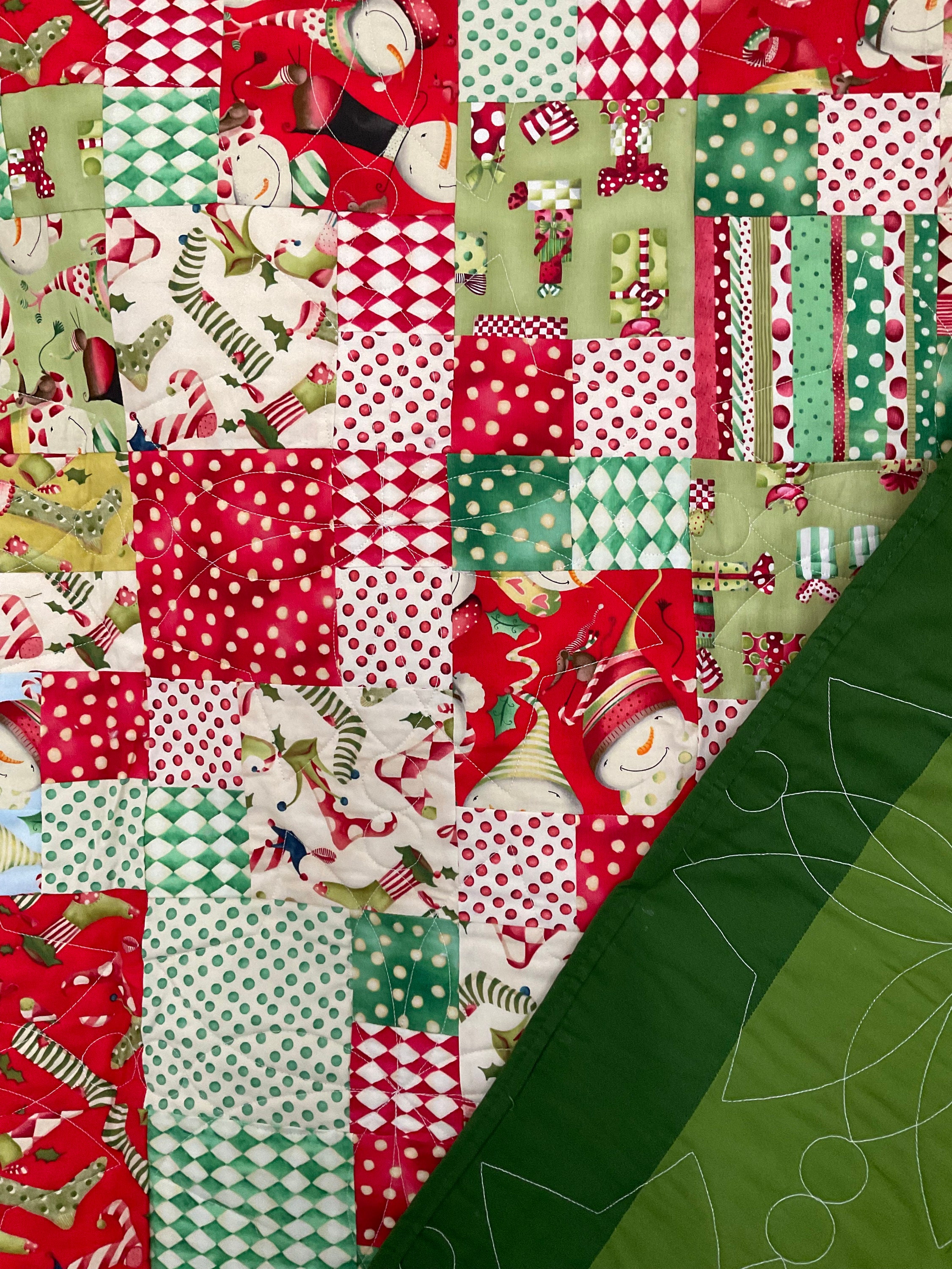 Rare Out of Print Christmas Fabric Tis the Season Patchwork Quilt Throw