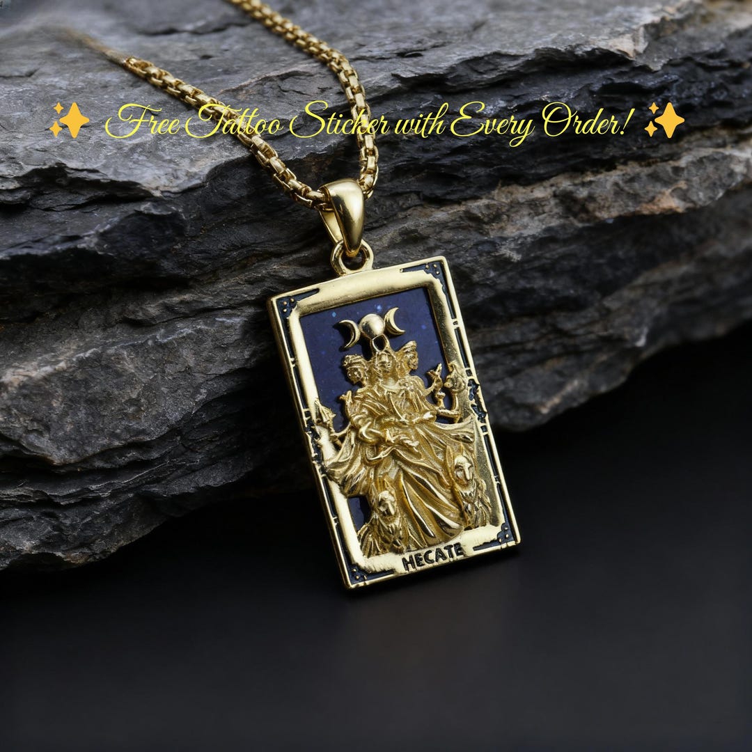 925 Sterling Silver Hecate Necklace – Triple Moon Goddess Pendant With ...