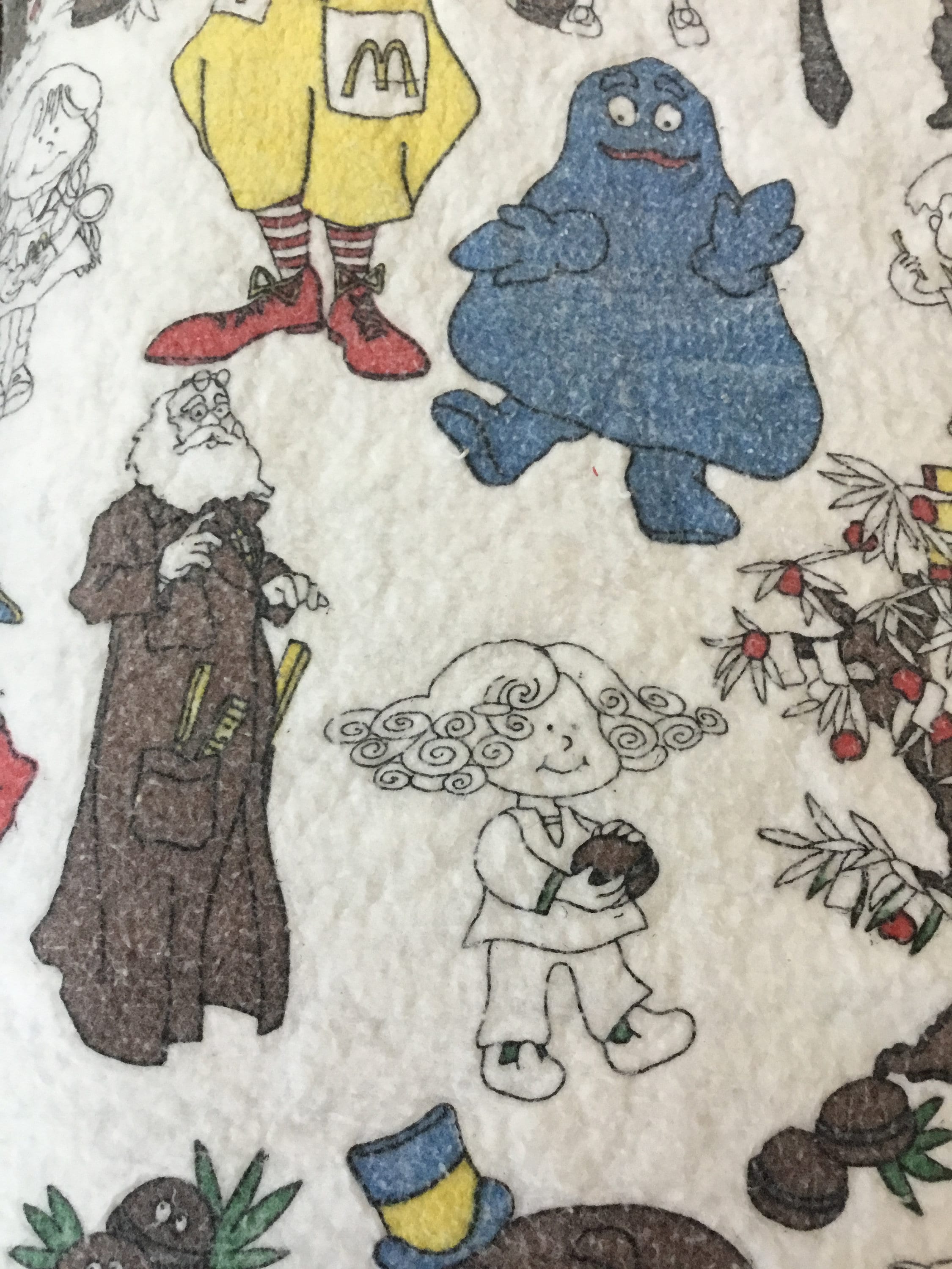 Vintage Mcdonalds Twin Size Blanket With Grimace, Ronald, French