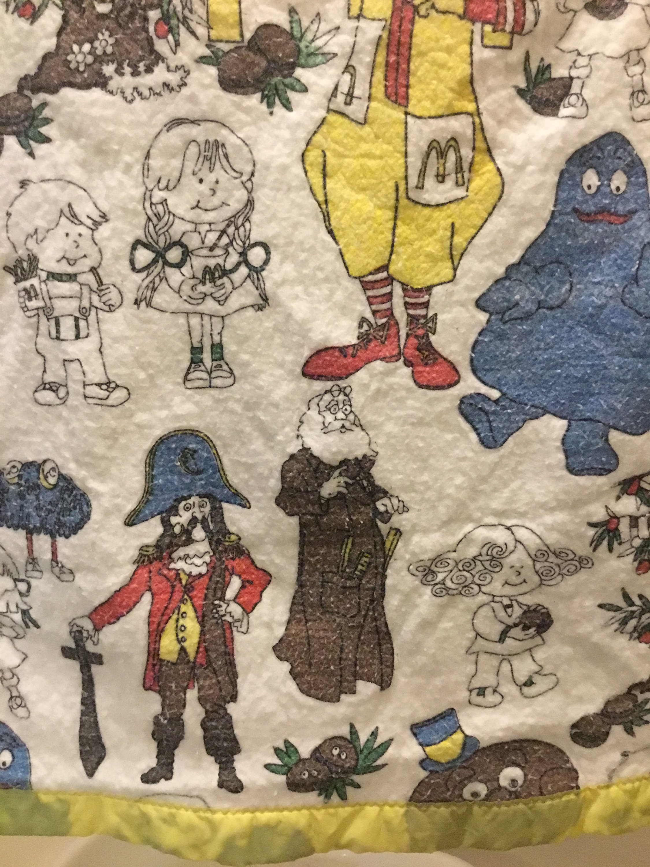 Vintage Mcdonalds Twin Size Blanket With Grimace, Ronald, French