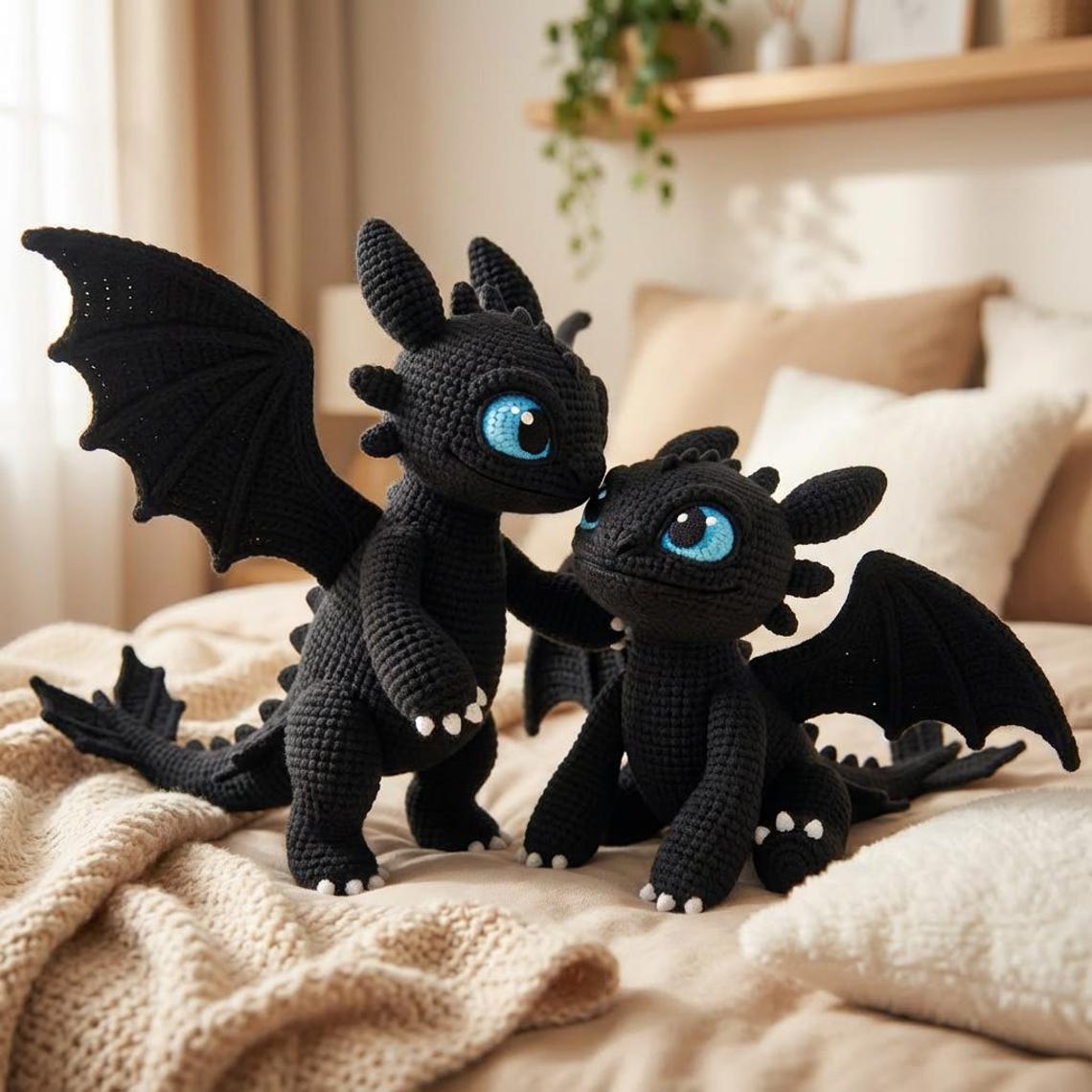 Crochet Black Toothless Dragon Pattern - Amigurumi Night Fury - Digital ...