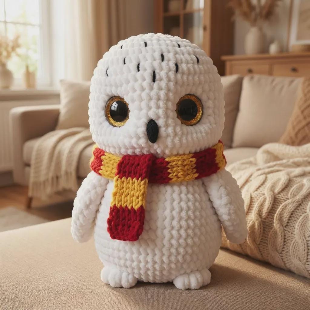 Christmas Owl Amigurumi Crochet Pattern PDF &ndash; Cute Winter Owl Plush Toy &ndash; Holiday Croche