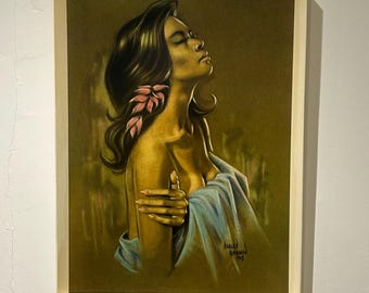 Vintage 1960s print Hawaiian Girl by Harley Brown