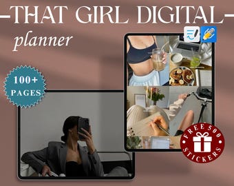 That Girl Digital Planner Fitness Planner Aesthetic Self Care Digital Diary Glow Up Planner Budget Tracker It Girl Planner Clean Girl