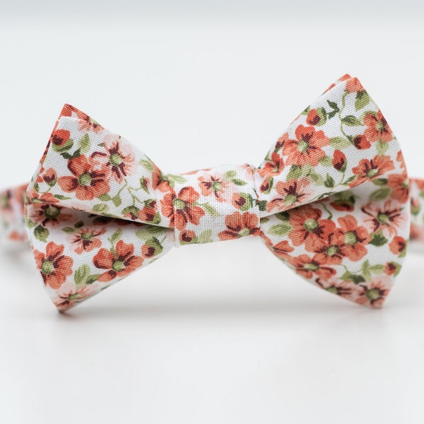 Little Boy Bow Tie - Rust and Sage Floral