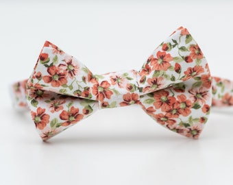 Little Boy Bow Tie - Rust and Sage Floral