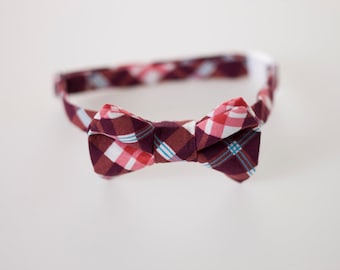 Boys Bowtie - Red and Purple Plaid