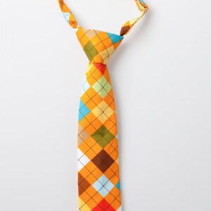 Baby Necktie - Orange Argyle