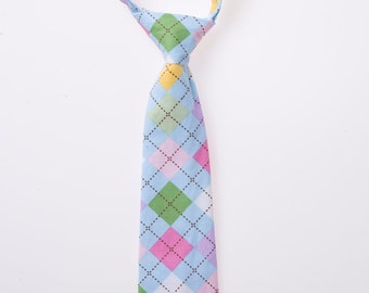 Baby Neck Tie - Pastel Argyle - Boys Clothing