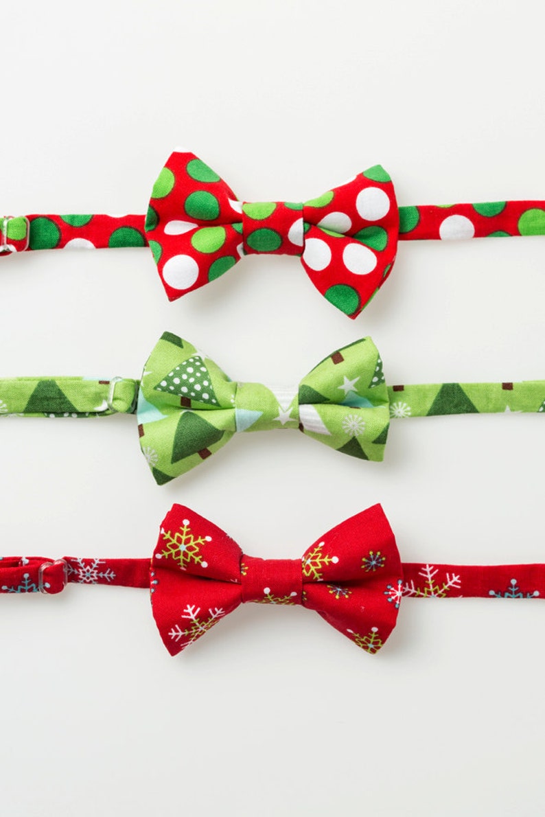 Boys Christmas Bow Ties Polka Dots Little Boy Bowtie Etsy