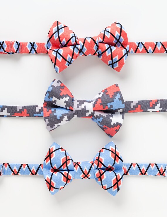 Baby Bow Ties Coral and Blue Little Boy Bow Ties Etsy
