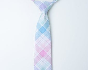 Boys Necktie - Pastel Plaid