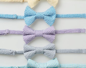 Boys Easter Bow Tie - Striped Seersucker II