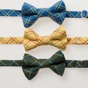 Little Boy Bow Tie Blue, Yellow, or Green Plaid image 1