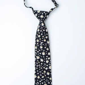 Boys Black Floral Tie