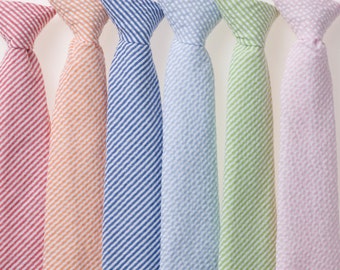 Boys Easter Tie - Striped Seersucker I