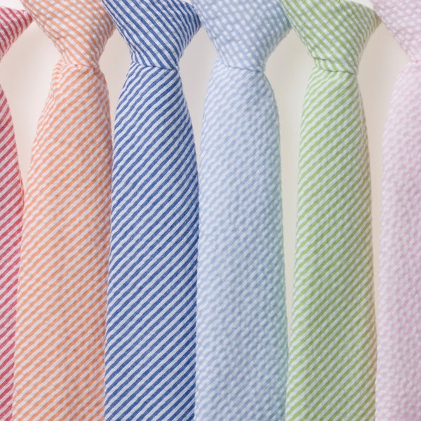 Boys Easter Tie - Striped Seersucker I