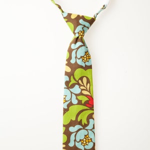 Little Boy Neck Tie - Blue and Green Floral