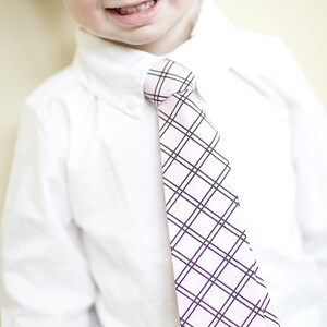 Little Boy Necktie - Pink with Brown Detail
