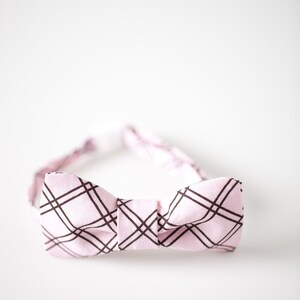 Toddler Bowtie - Pink with Brown Detail