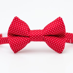 Toddler Bow Tie Red with Small White Dots image 1