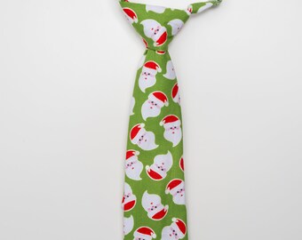 Little Boy Necktie - Green Santa