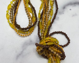 Vintage Necklaces|Plastic Vintage Necklaces |Shades of Yellow 60s Necklaces