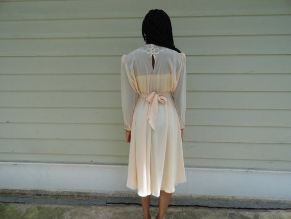 Vintage ALBERT NIPPON DRESS|Vintage Peach Albert … - image 4