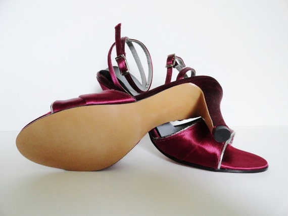 VINTAGE EVENING SANDAL|Vintage Burgundy Air Step … - image 5