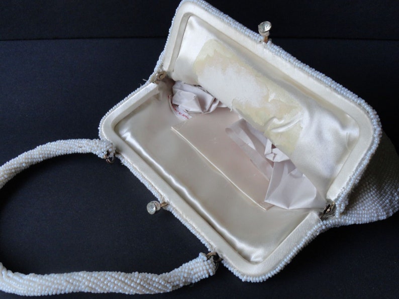 Vintage Beaded Purses 1950s White Beaded Pursewhite Beaded Etsy