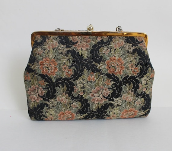 Designer Antique Floral Tapestry European Handbag Evening Bag Purse -  clothing & accessories - by owner - apparel sale