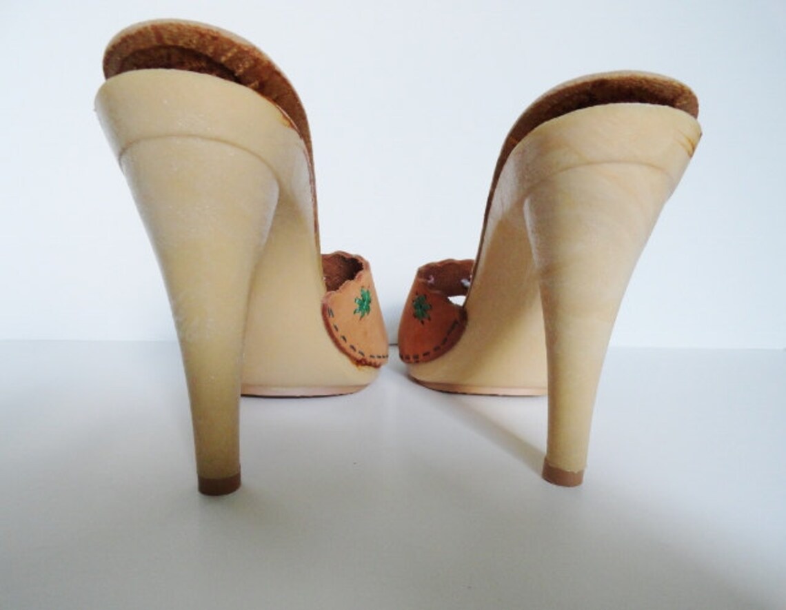 vintage candies shoes wooden heels