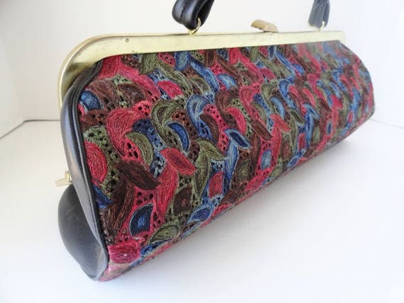 Vintage Handbag|Vintage Black Tapestry Baguette B… - image 2