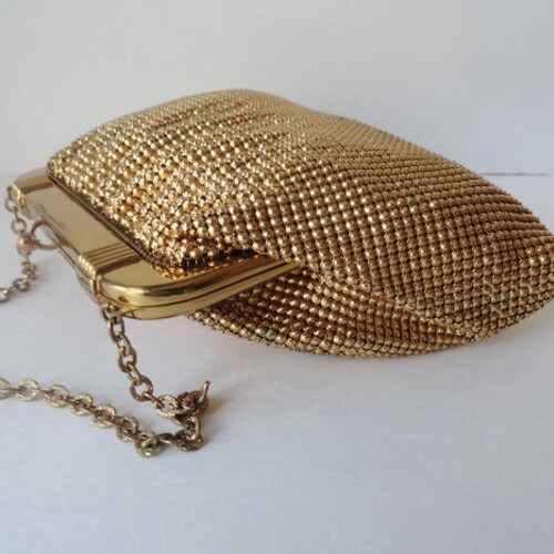 Vintage HANDBAGS| Vintage Whiting and Davis Evening Bag Bubble Mesh|Gold Whiting and Davis Chain Purse|1940s Whiting and Davis shops Evening Purse