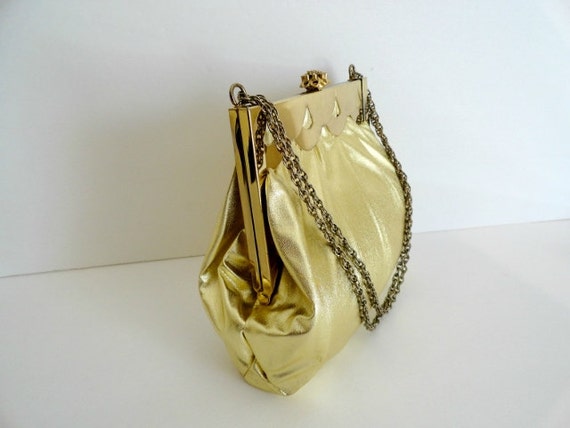 Vintage Evening Handbags|Vintage 1950s Gold Lame … - image 3