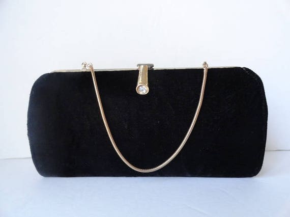 black velvet clutch bag