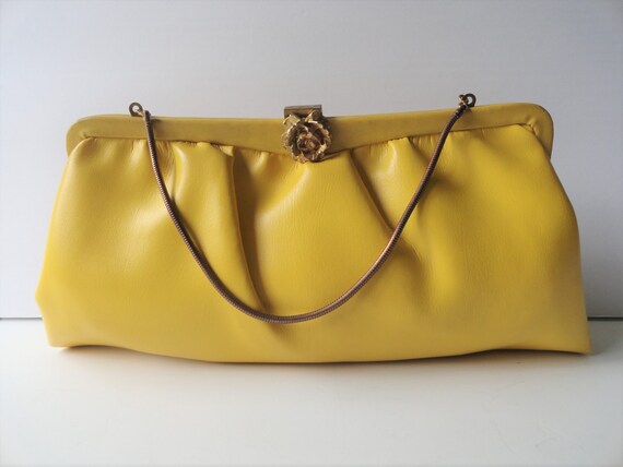 yellow clutch bag