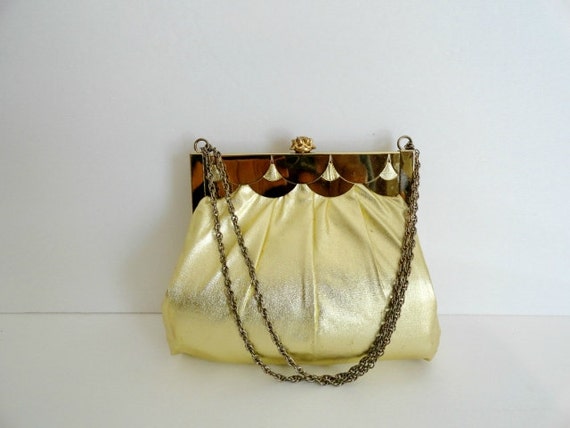 Vintage Evening Handbags|Vintage 1950s Gold Lame … - image 2