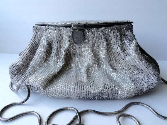 Vintage Handbags|Sterling Silver Beaded  Chain Pu… - image 1