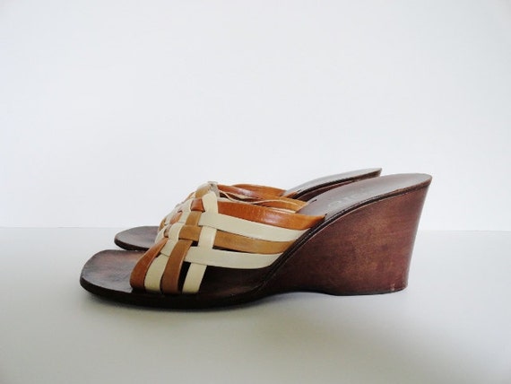 Vintage Golo Leather Wedge Heel Shoes|Vintage Lea… - image 2