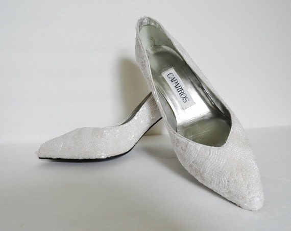 Vintage Shoes|WEDDING CAPARROS STARLIGHT White Bea