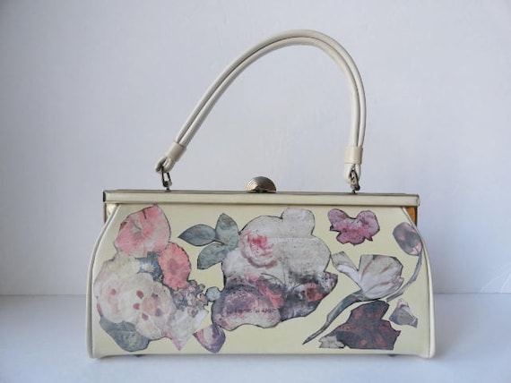 Vintage Ivory Handbag|OOAK Vintage 1950s Cream De… - image 1
