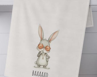 Edgy Easter Bad Bunny Tea Towel, Funny Spring Kitchen Decor