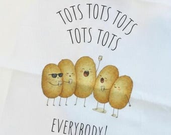 Tater Tot Tea Towel: Humorous Thanksgiving Kitchen Decor