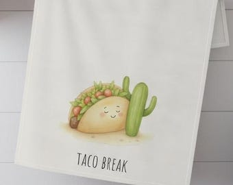 Sleepy Taco Kitchen Tea Towel: Cute Foodie Gift