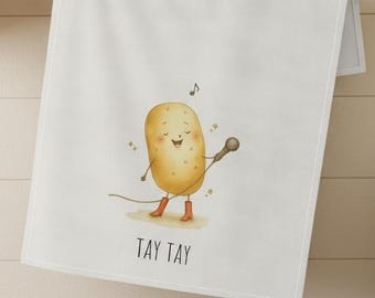 Pop Princess Potato Tea Towel: Funny Kitchen Decor, Music Lover Gift