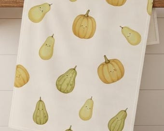 Fall Pumpkin Gourd Tea Towel: Thanksgiving Hostess Gift