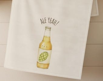 Ale Yeah Beer Kitchen Towel | Funny Bar Decor, Hostess Gift